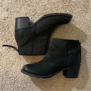 Black suede booties